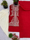 NSR 846 Heavy Chinon Silk With Embroidery Sequence Work Top With Dhoti Salwar And Dupatta Best Wholesale Shop In Surat